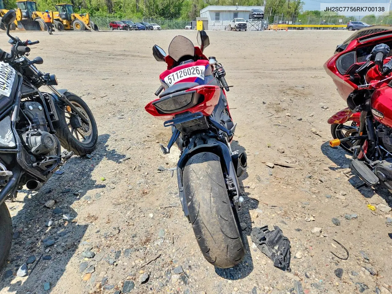 2024 Honda Cbr1000 Ra VIN: JH2SC7756RK700138 Lot: 51126026