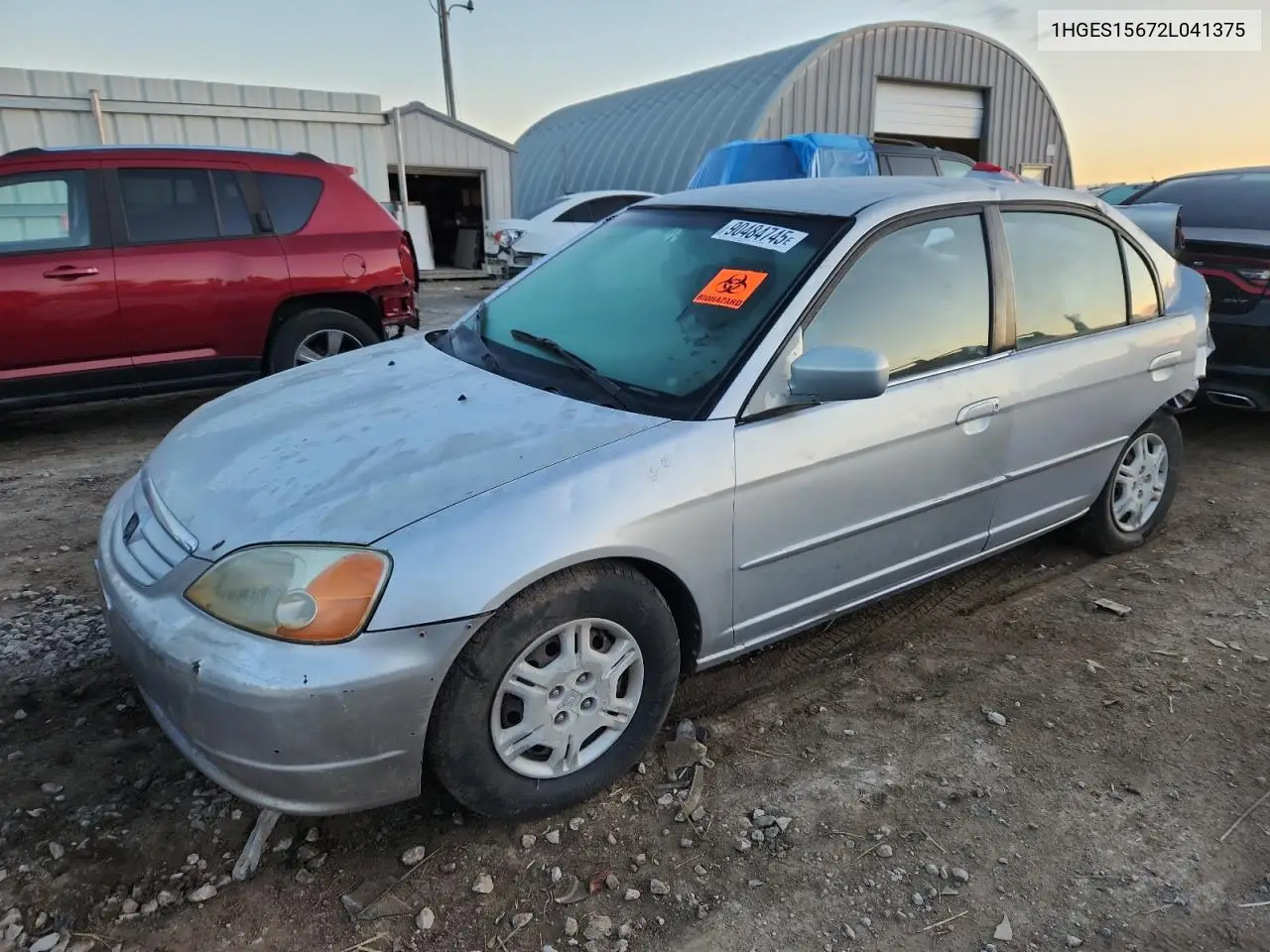 1HGES15672L041375 2002 Honda Civic Lx