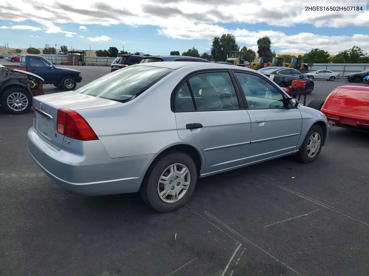 2002 Honda Civic Lx VIN: 2HGES16502H607184 Lot: 61373986
