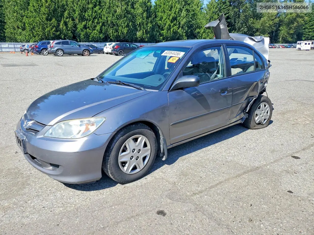 2HGES16345H586066 2005 Honda Civic Dx Vp