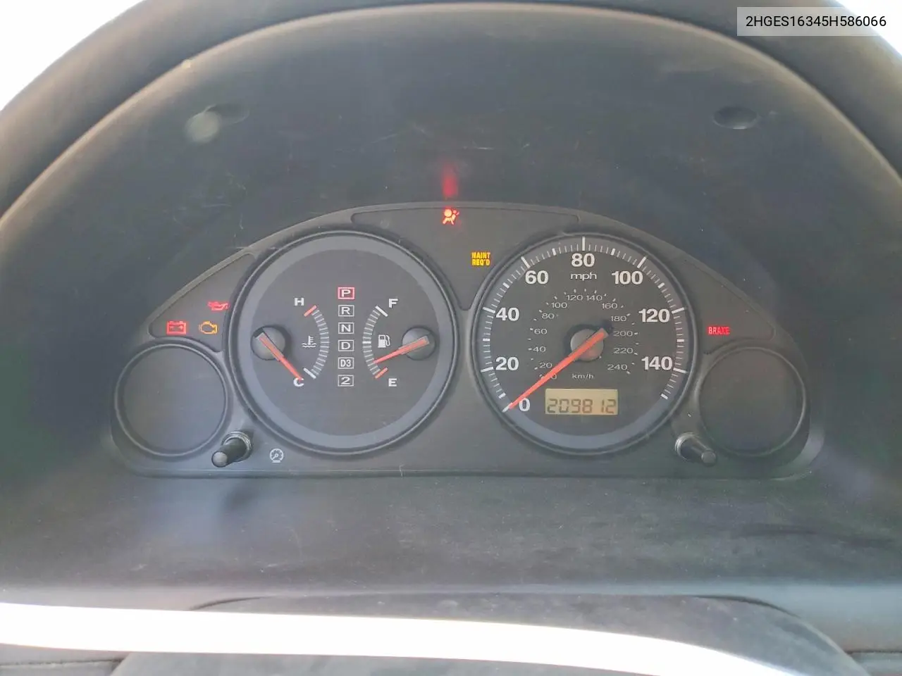 2HGES16345H586066 2005 Honda Civic Dx Vp