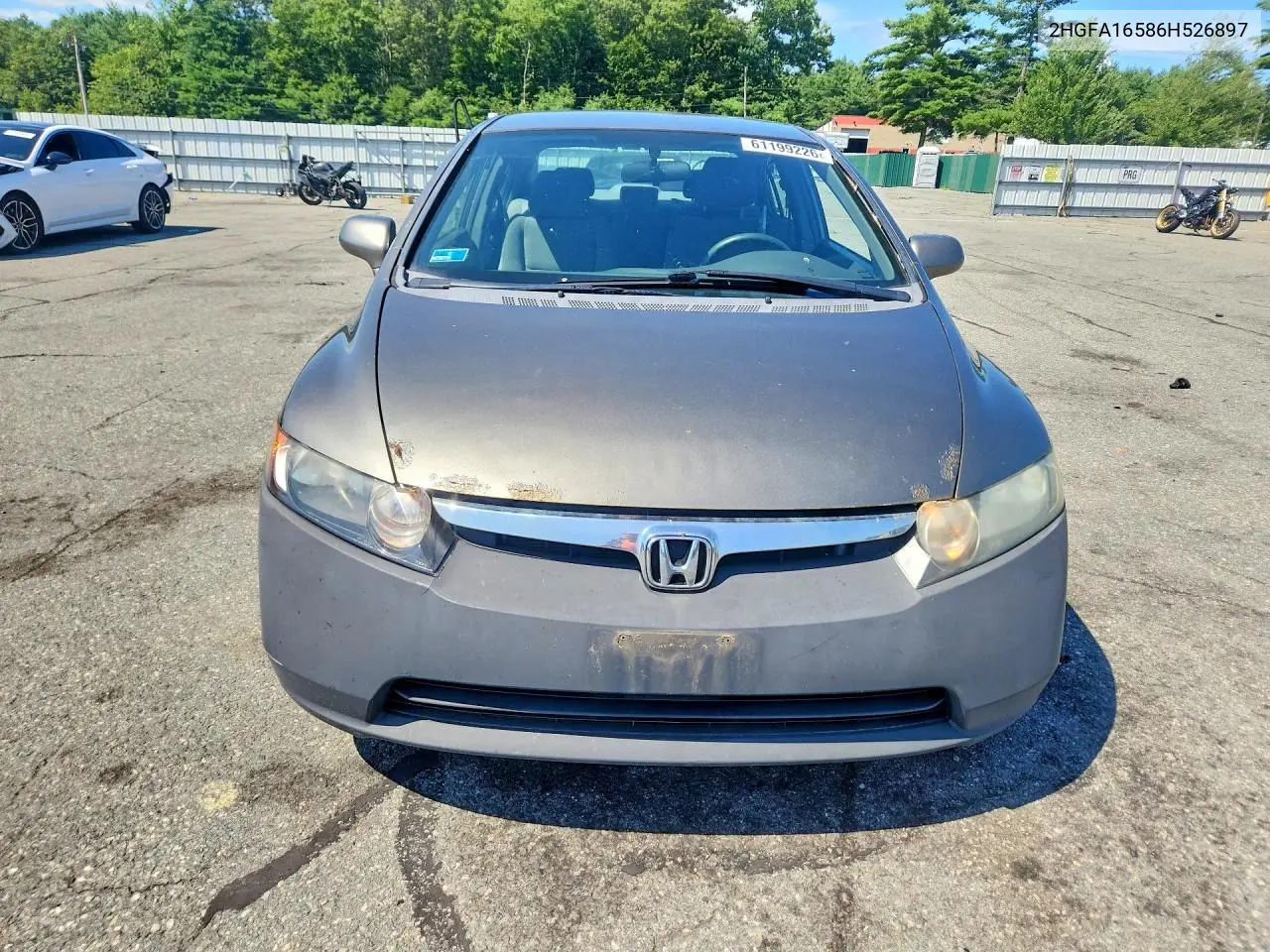 2006 Honda Civic Lx VIN: 2HGFA16586H526897 Lot: 61199226