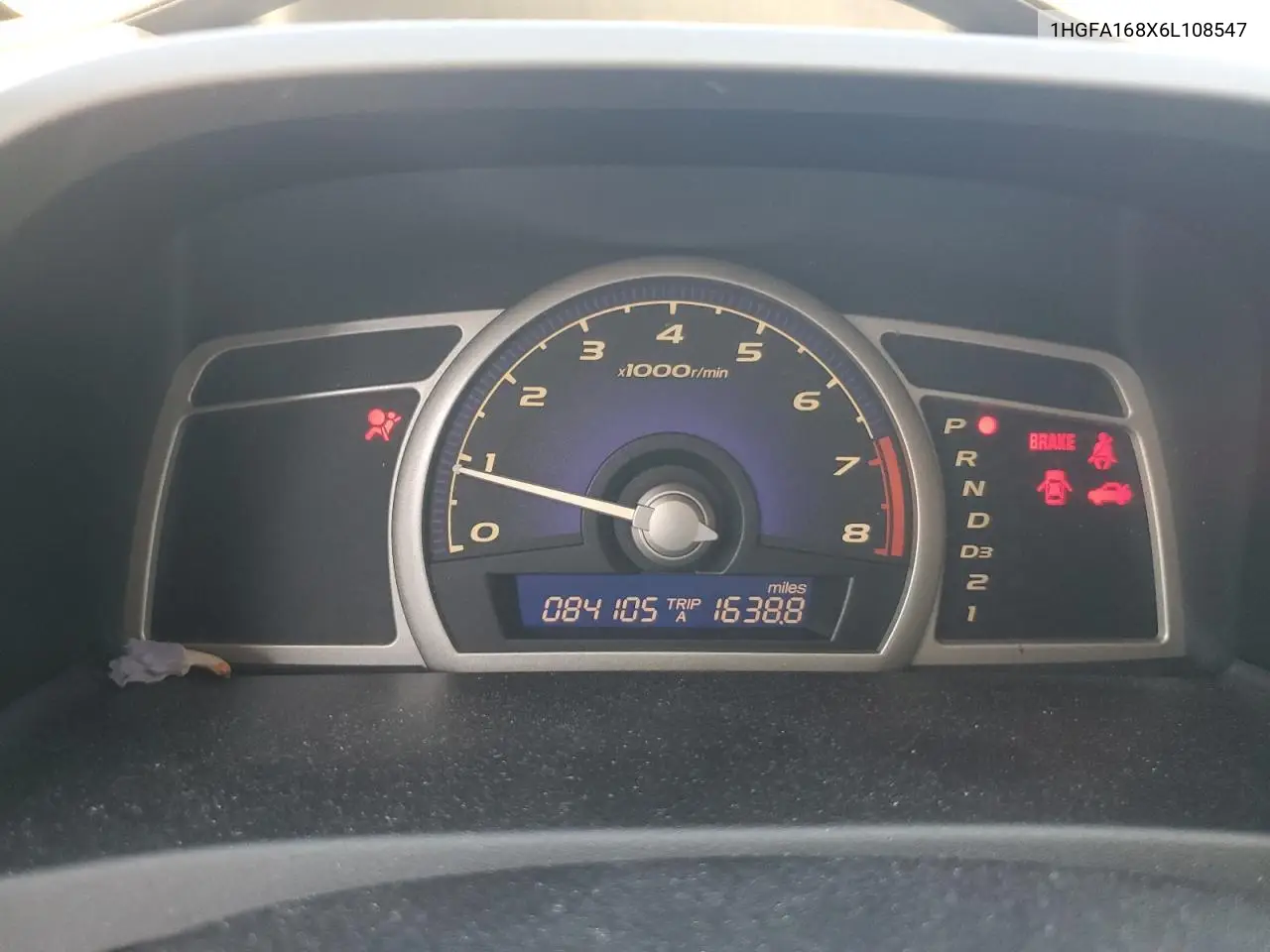 1HGFA168X6L108547 2006 Honda Civic Ex