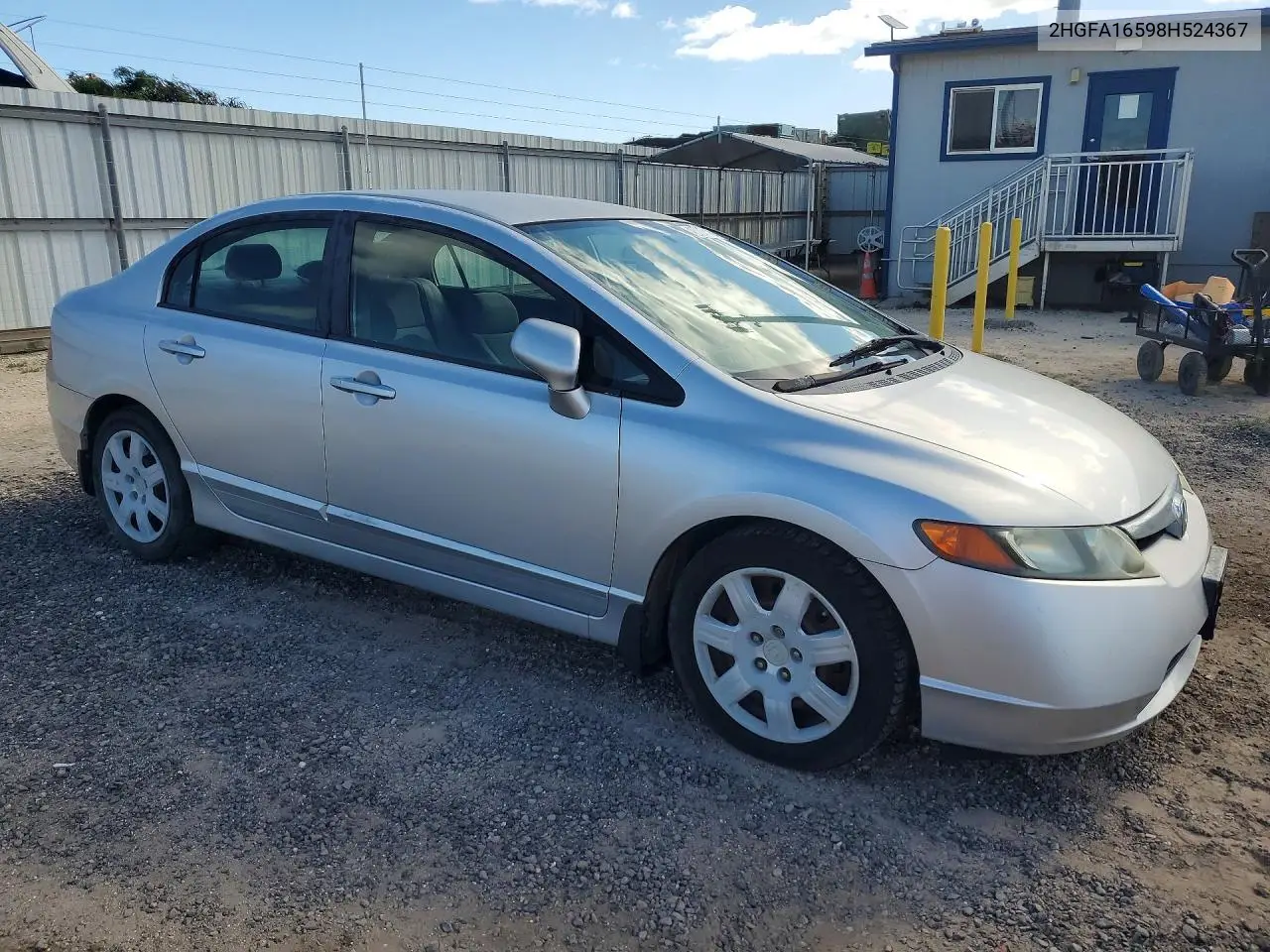 2HGFA16598H524367 2008 Honda Civic Lx
