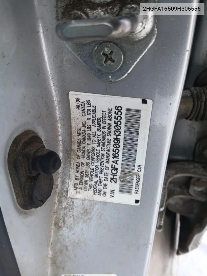 2HGFA16509H305556 2009 Honda Civic 4D E