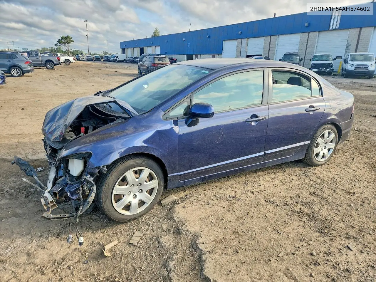 2010 Honda Civic Lx VIN: 2HGFA1F54AH574602 Lot: 62201296
