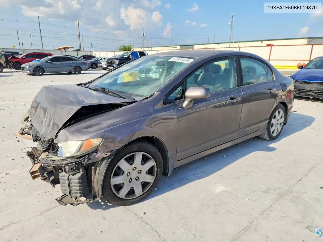2011 Honda Civic Lx VIN: 19XFA1F50BE019870 Lot: 61983466