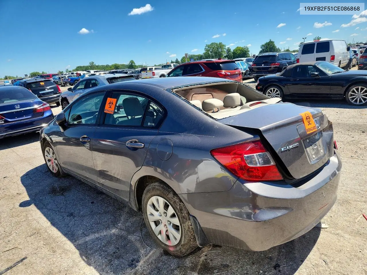 2012 Honda Civic Lx VIN: 19XFB2F51CE086868 Lot: 55008566
