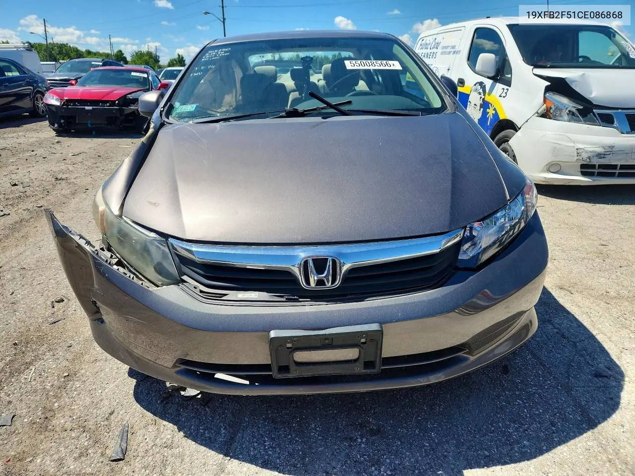 2012 Honda Civic Lx VIN: 19XFB2F51CE086868 Lot: 55008566