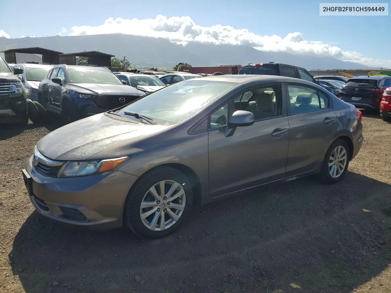2012 Honda Civic Ex VIN: 2HGFB2F81CH594449 Lot: 56177866