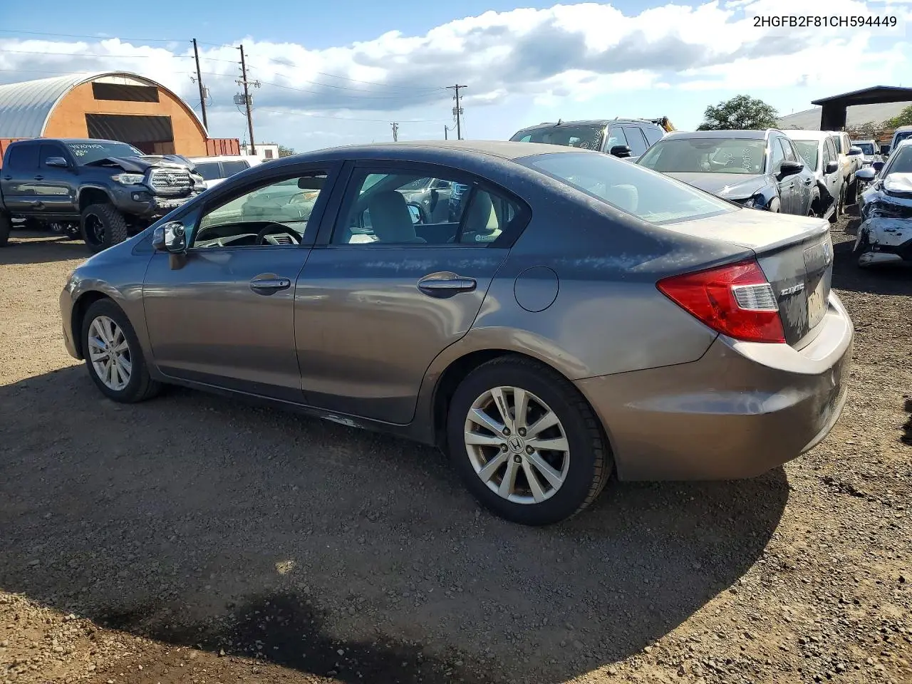2012 Honda Civic Ex VIN: 2HGFB2F81CH594449 Lot: 56177866