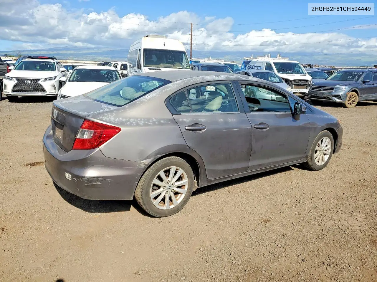 2012 Honda Civic Ex VIN: 2HGFB2F81CH594449 Lot: 56177866