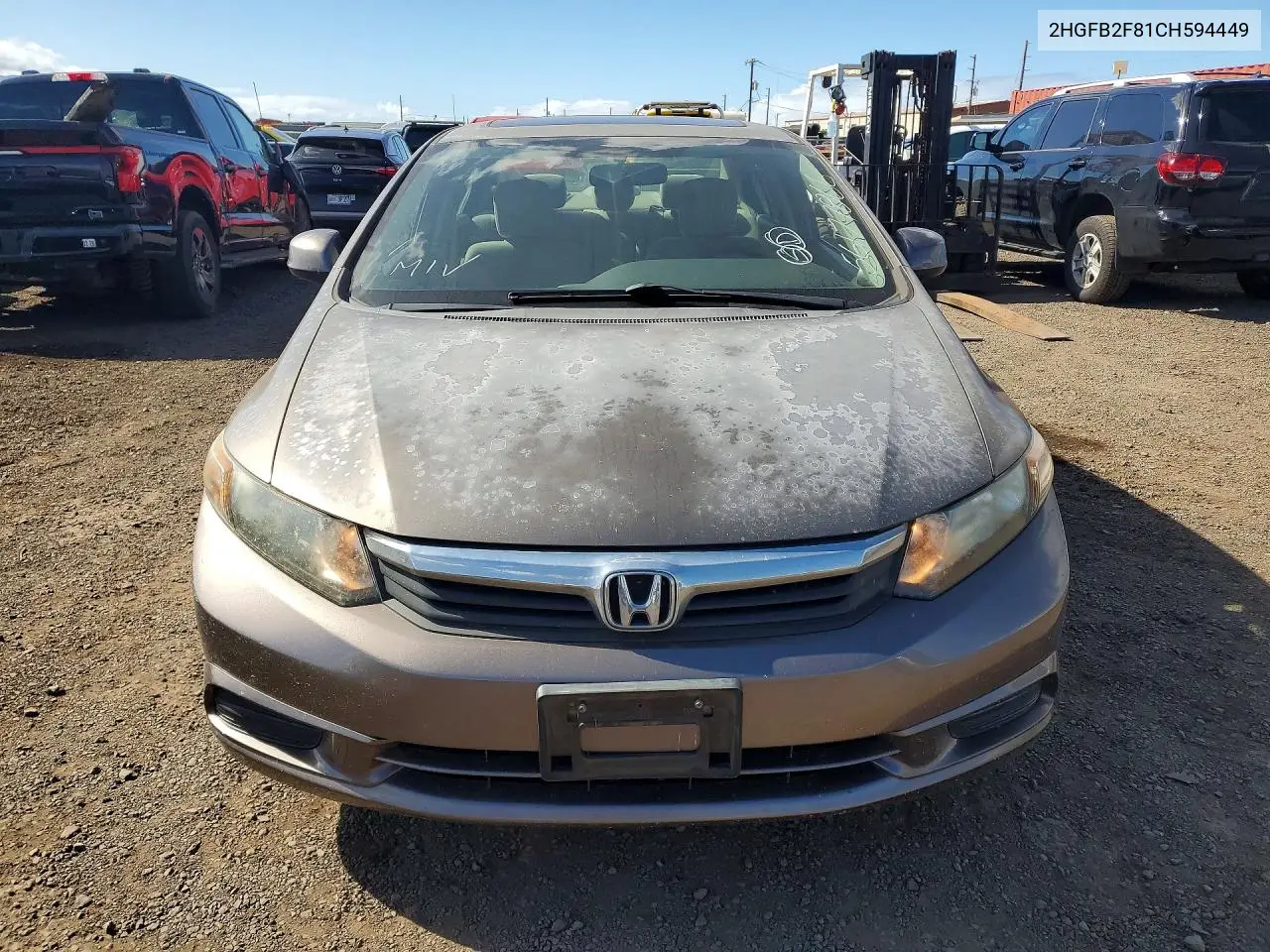 2012 Honda Civic Ex VIN: 2HGFB2F81CH594449 Lot: 56177866