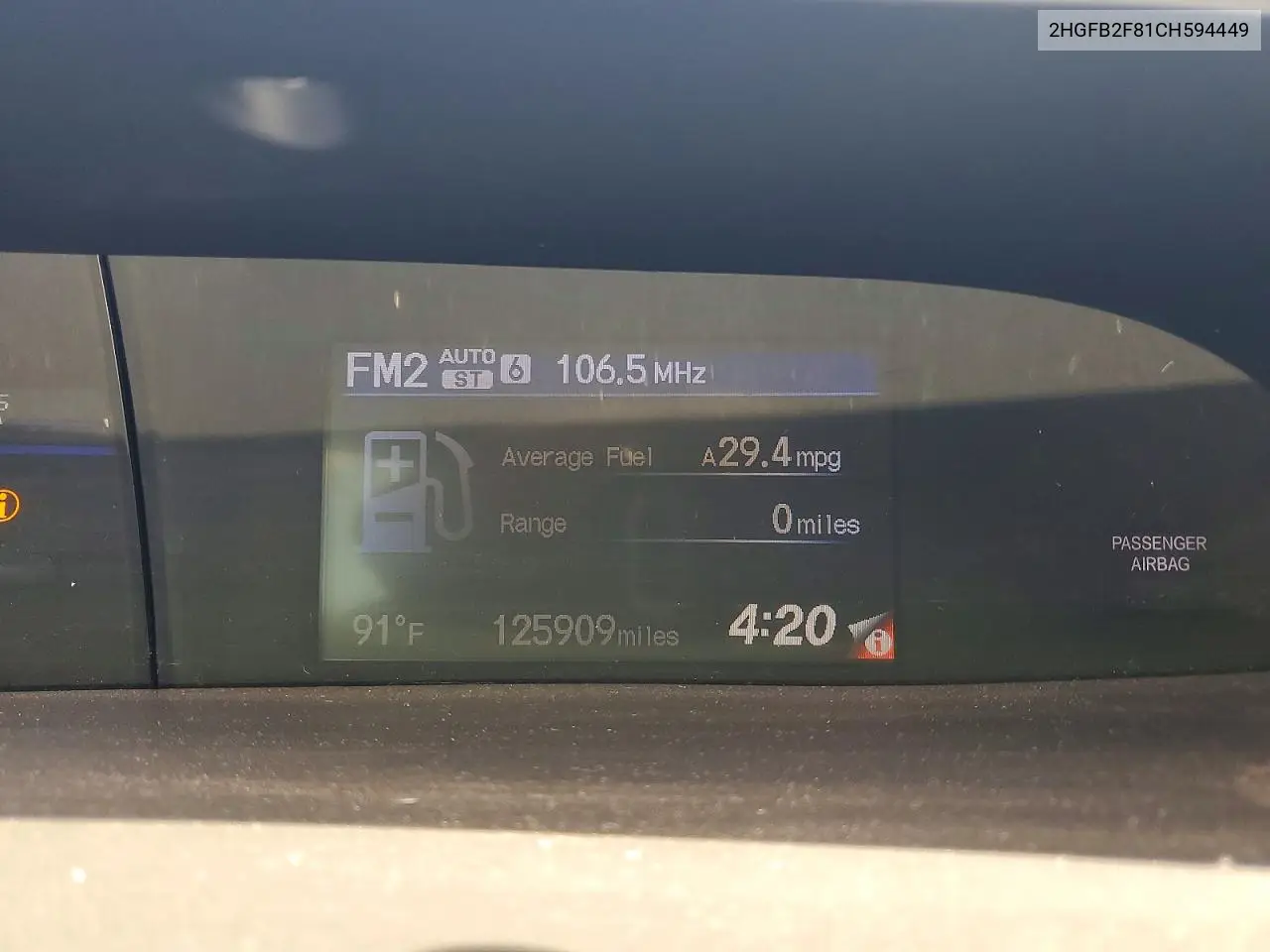 2012 Honda Civic Ex VIN: 2HGFB2F81CH594449 Lot: 56177866