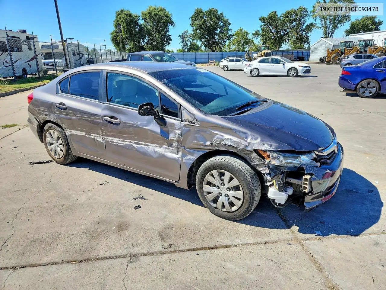 2012 Honda Civic Lx VIN: 19XFB2F51CE093478 Lot: 60037756