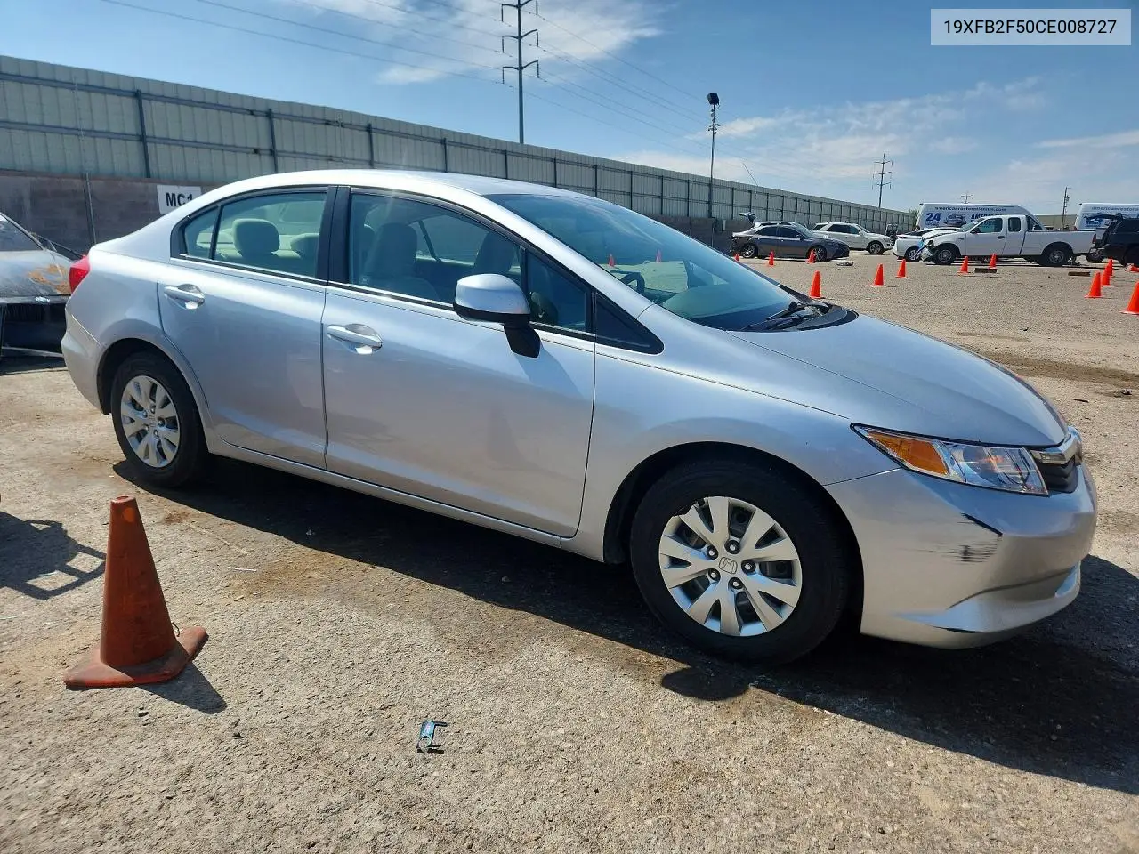 2012 Honda Civic Lx VIN: 19XFB2F50CE008727 Lot: 61292186