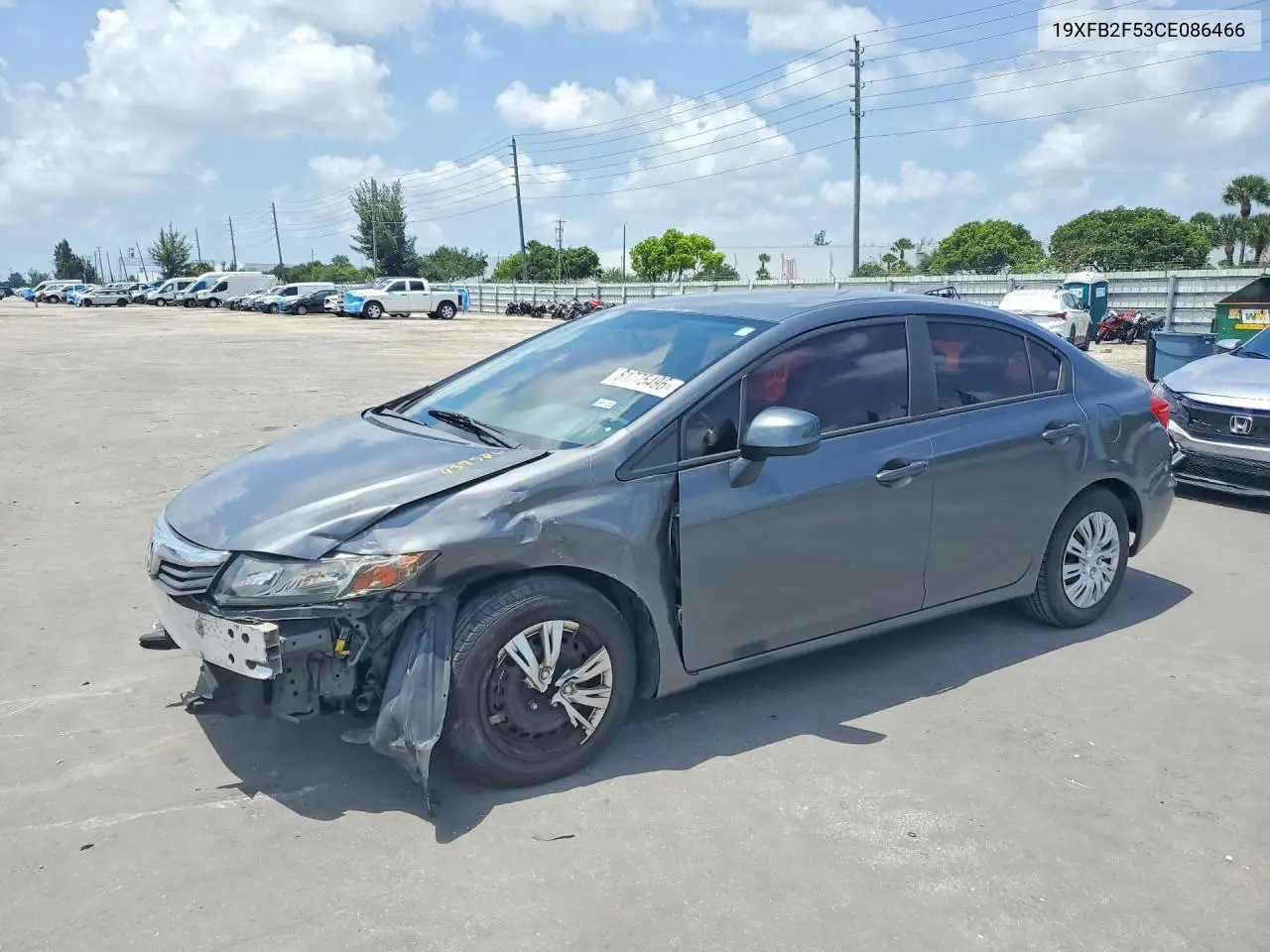 2012 Honda Civic Lx VIN: 19XFB2F53CE086466 Lot: 61775496
