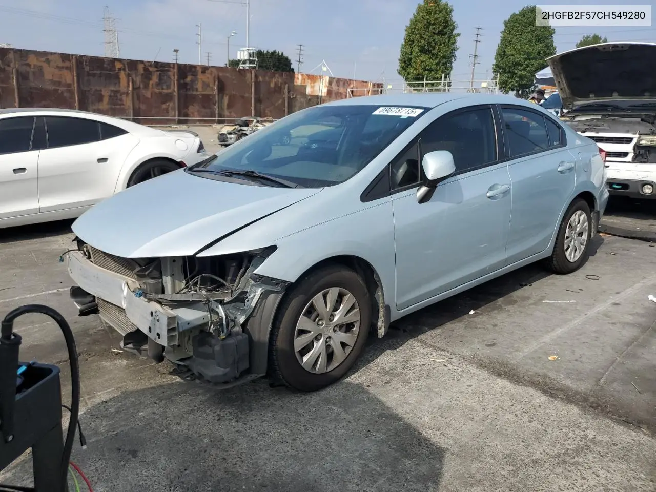 2HGFB2F57CH549280 2012 Honda Civic Lx