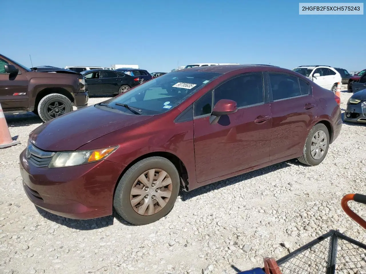 2HGFB2F5XCH575243 2012 Honda Civic Lx