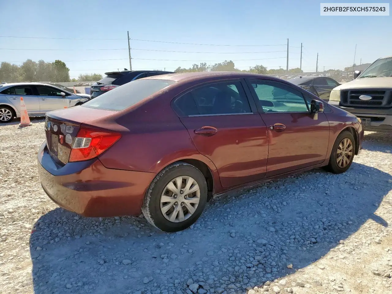 2HGFB2F5XCH575243 2012 Honda Civic Lx