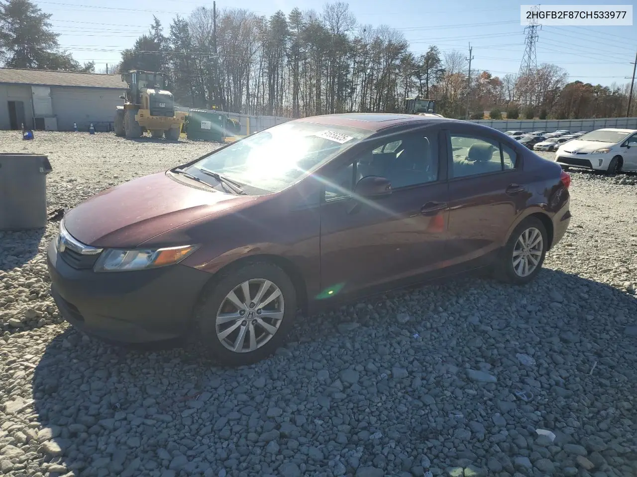 2HGFB2F87CH533977 2012 Honda Civic Ex