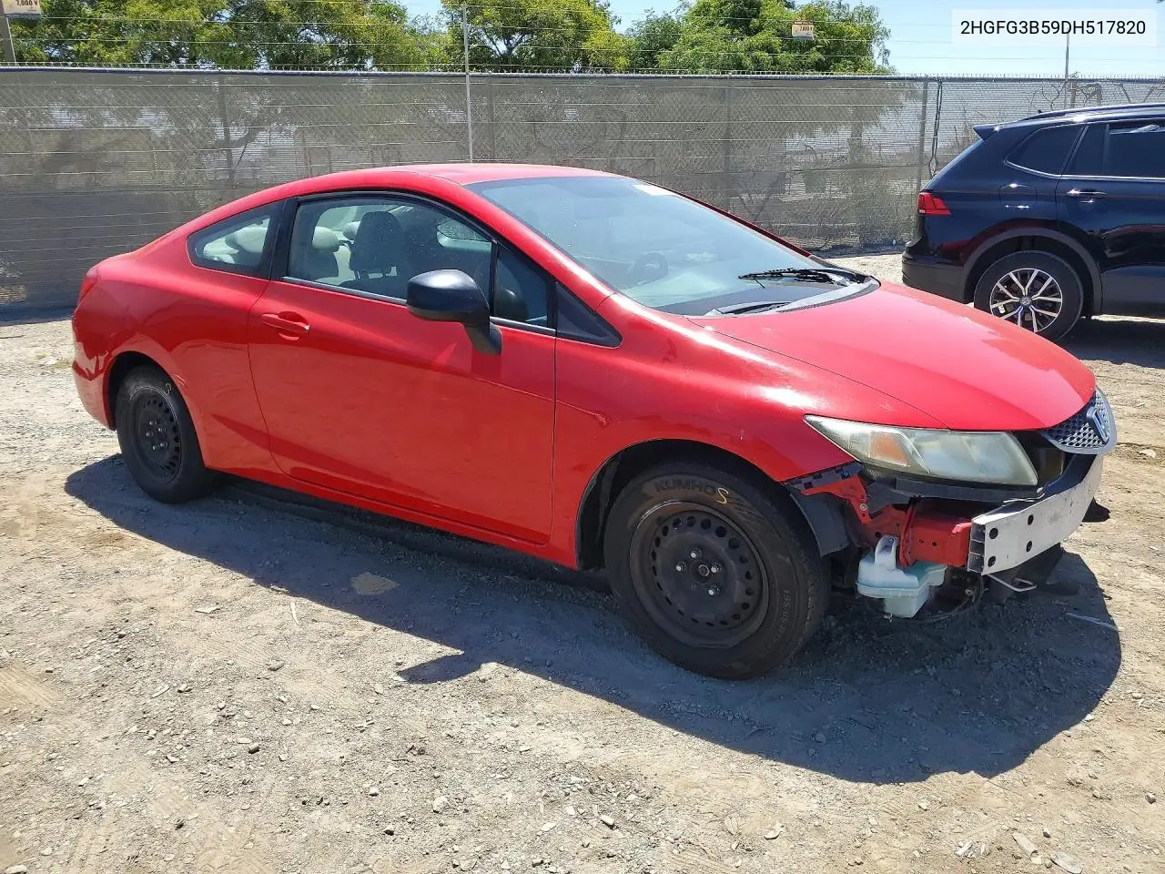 2013 Honda Civic Lx VIN: 2HGFG3B59DH517820 Lot: 60331116