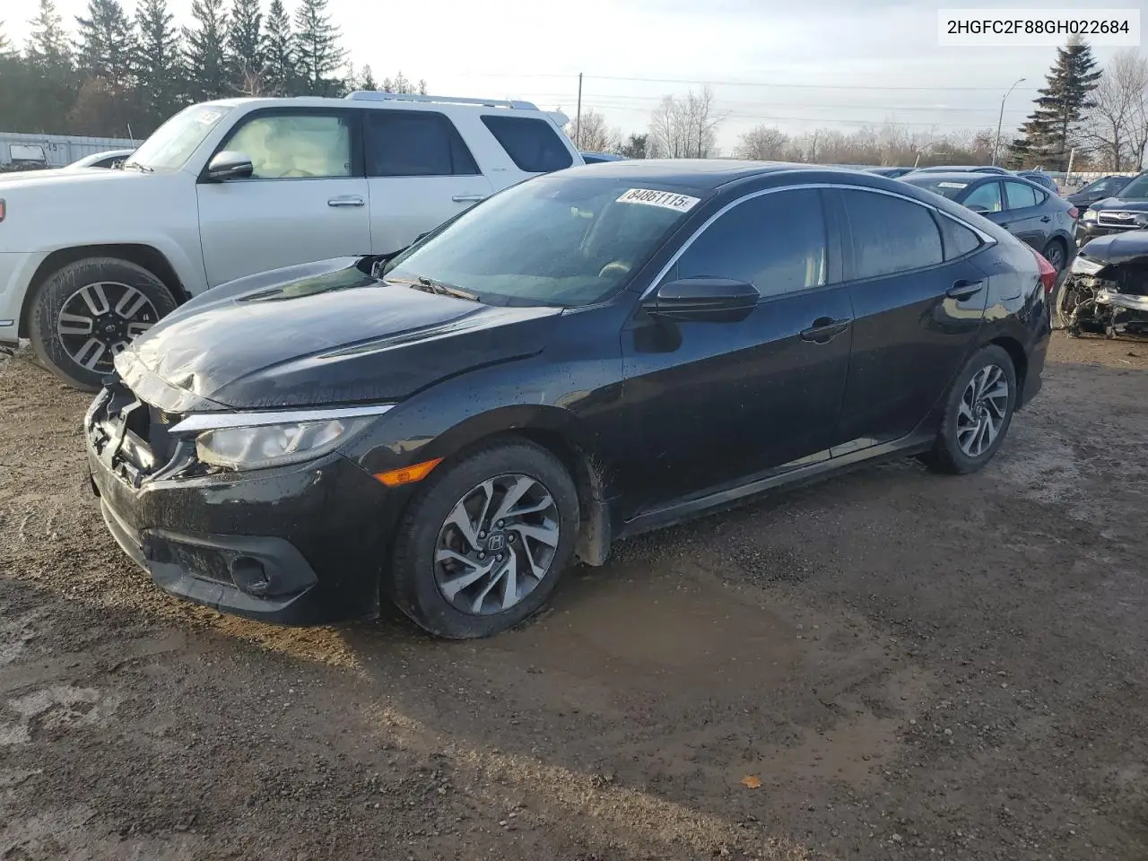 2HGFC2F88GH022684 2016 Honda Civic Ex