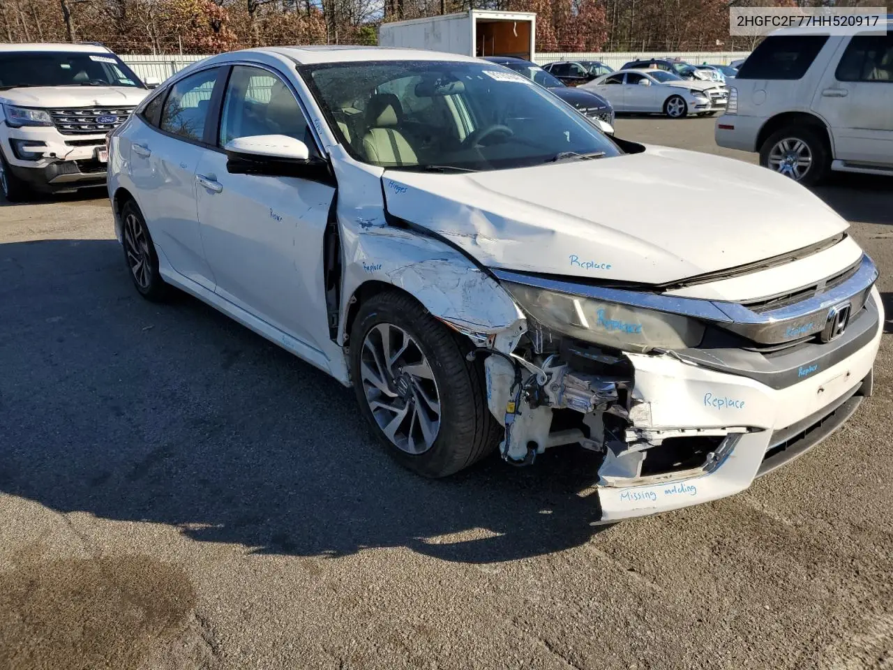 2HGFC2F77HH520917 2017 Honda Civic Ex
