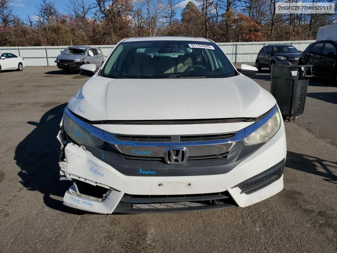 2HGFC2F77HH520917 2017 Honda Civic Ex