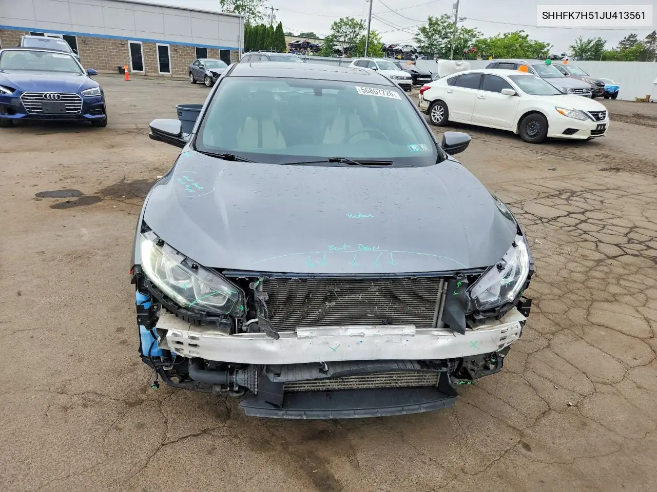 2018 Honda Civic Ex VIN: SHHFK7H51JU413561 Lot: 56867726