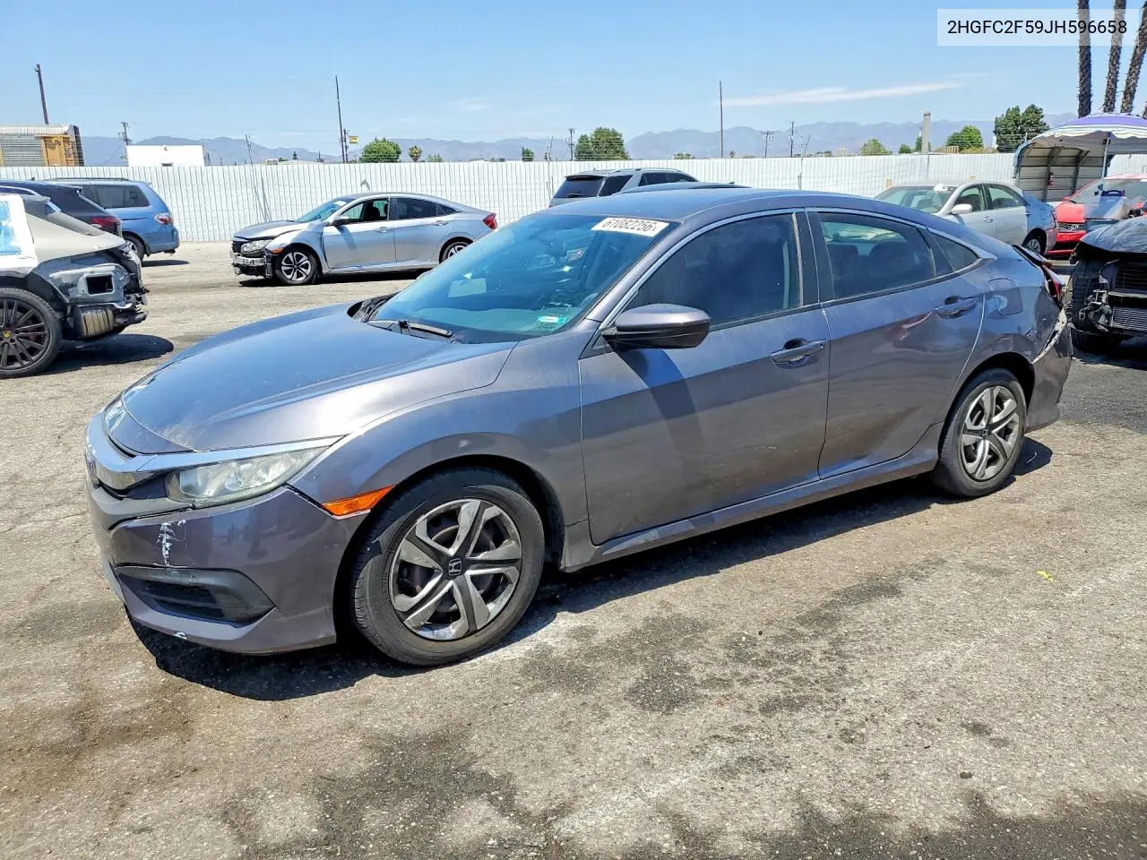 2018 Honda Civic Lx VIN: 2HGFC2F59JH596658 Lot: 61082256