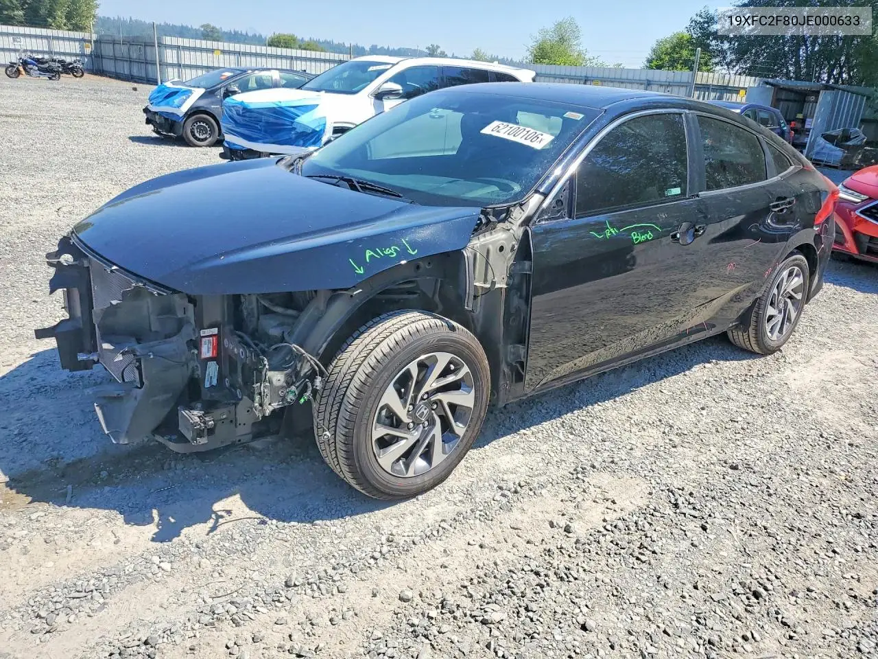2018 Honda Civic Ex VIN: 19XFC2F80JE000633 Lot: 62100106