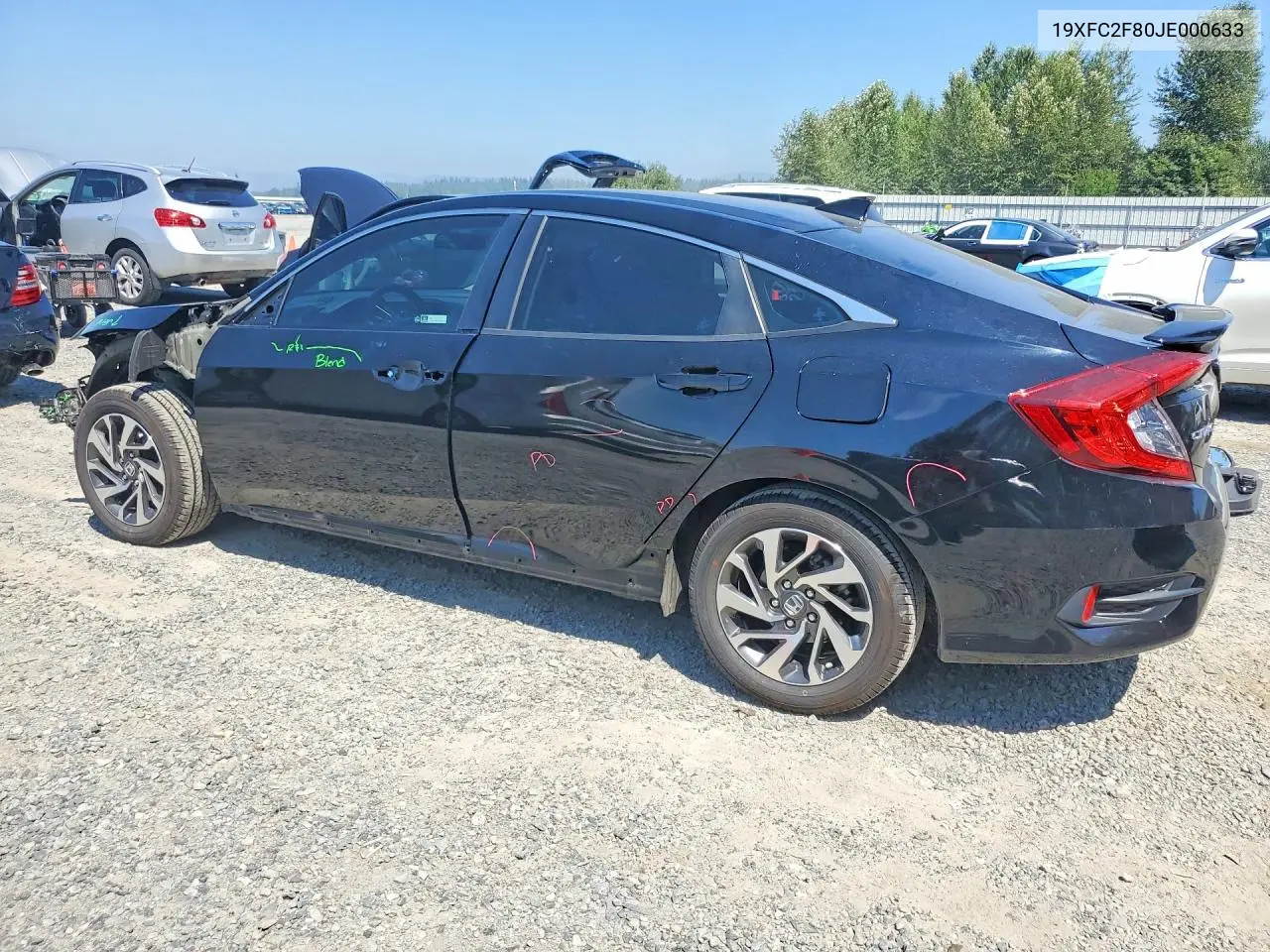 2018 Honda Civic Ex VIN: 19XFC2F80JE000633 Lot: 62100106