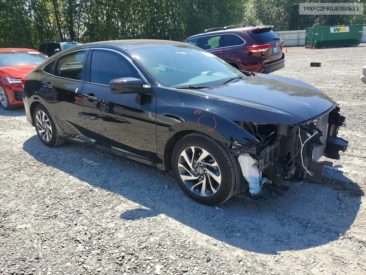 2018 Honda Civic Ex VIN: 19XFC2F80JE000633 Lot: 62100106
