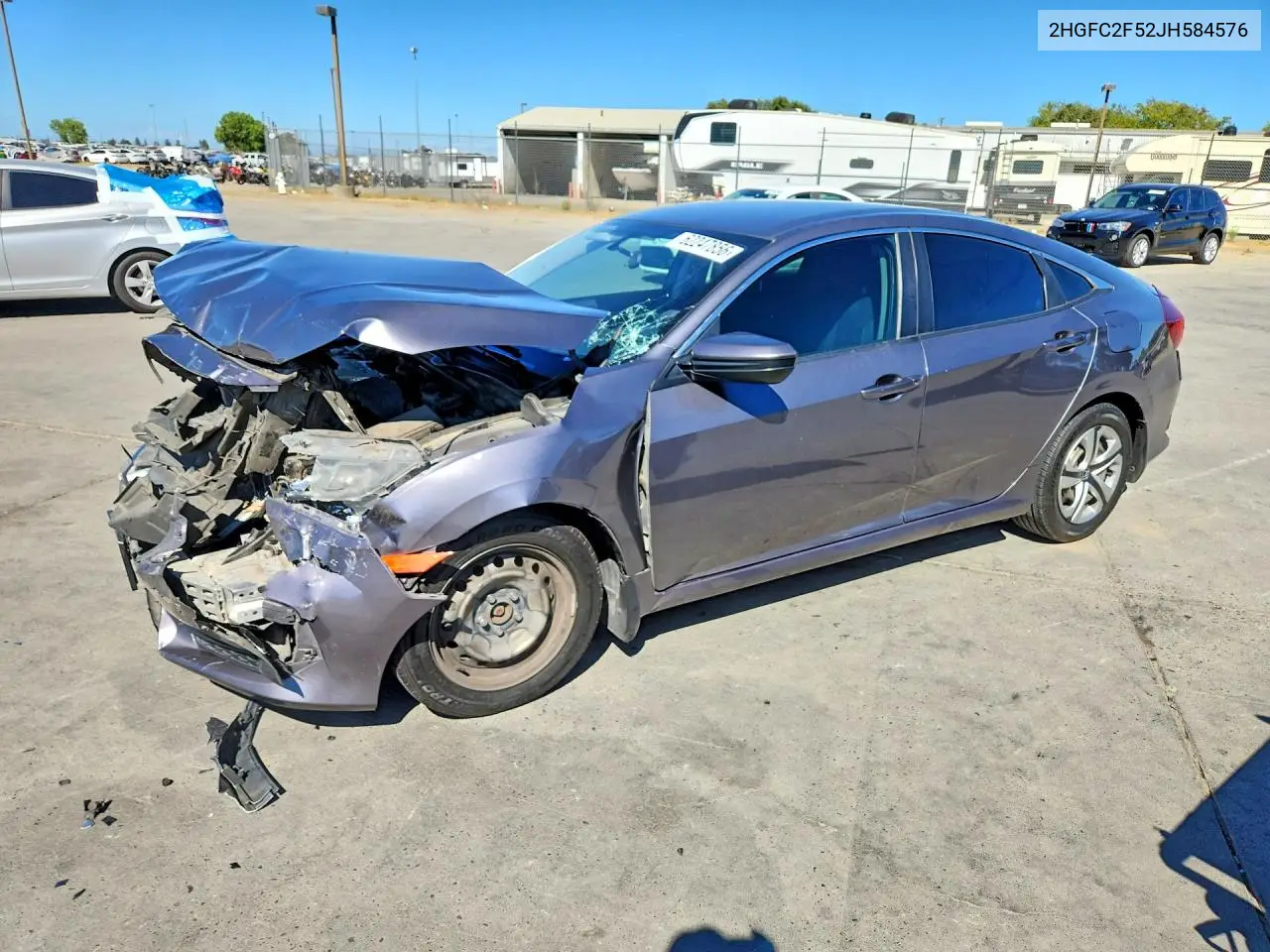 2018 Honda Civic Lx VIN: 2HGFC2F52JH584576 Lot: 62247856
