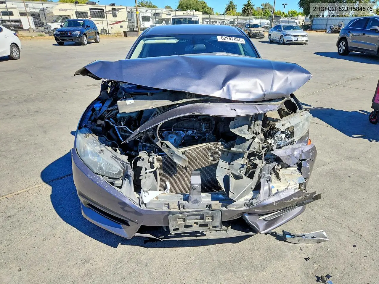 2018 Honda Civic Lx VIN: 2HGFC2F52JH584576 Lot: 62247856