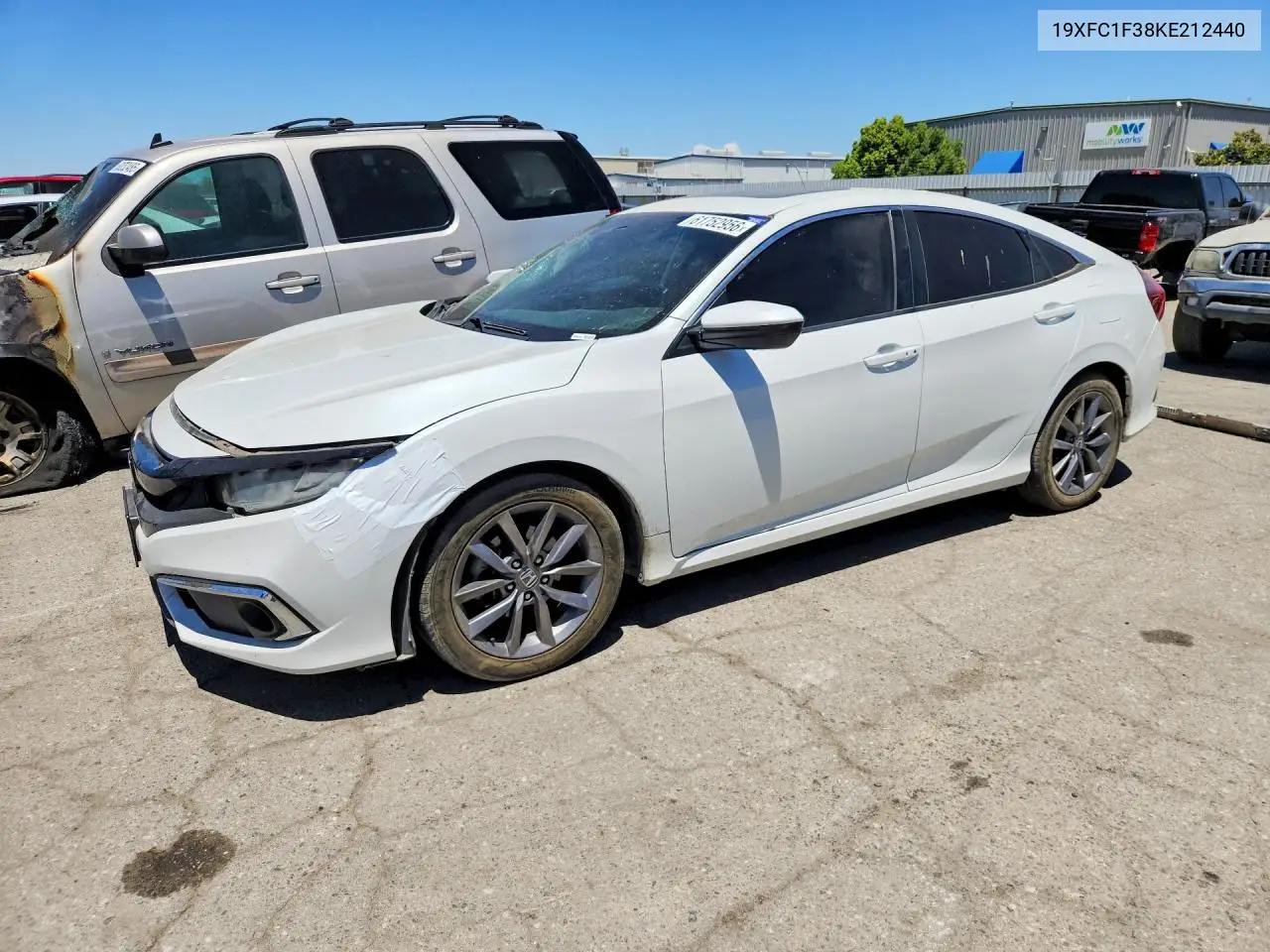 2019 Honda Civic Ex VIN: 19XFC1F38KE212440 Lot: 61752956