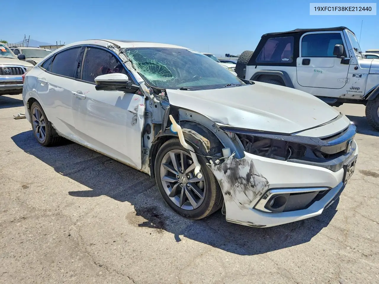 2019 Honda Civic Ex VIN: 19XFC1F38KE212440 Lot: 61752956