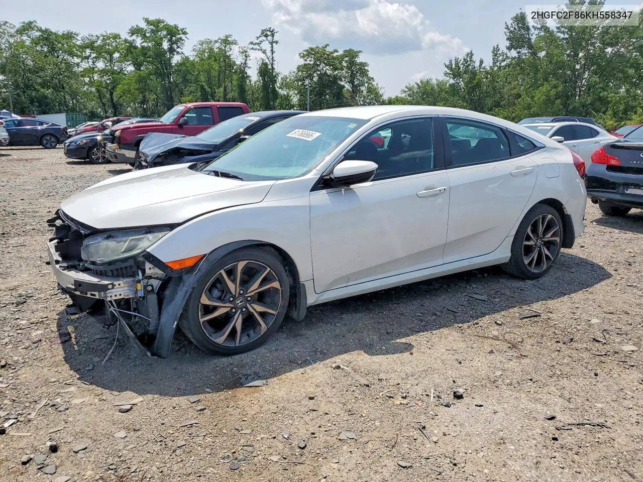 2019 Honda Civic Sport VIN: 2HGFC2F86KH558347 Lot: 61766566
