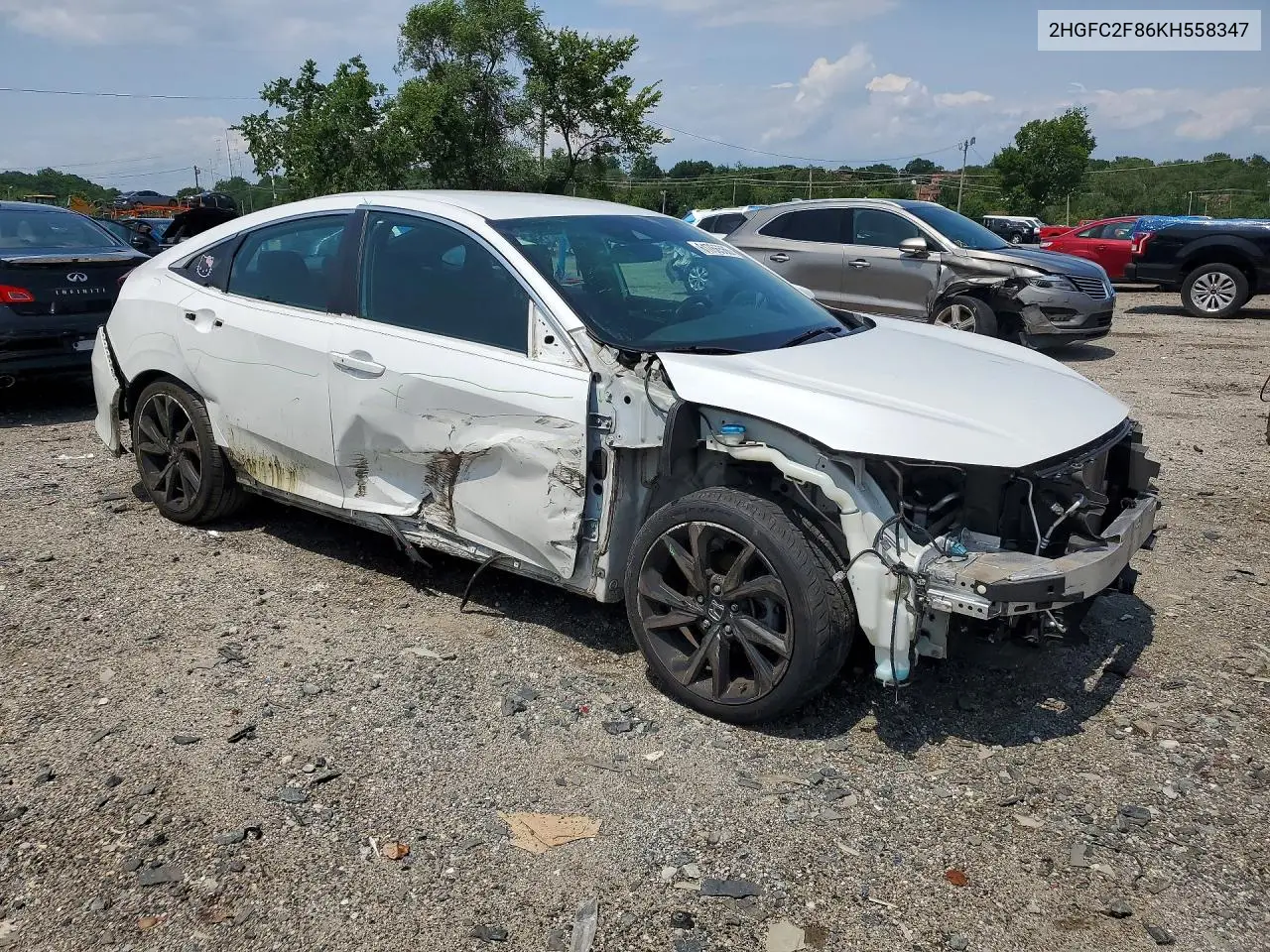 2019 Honda Civic Sport VIN: 2HGFC2F86KH558347 Lot: 61766566