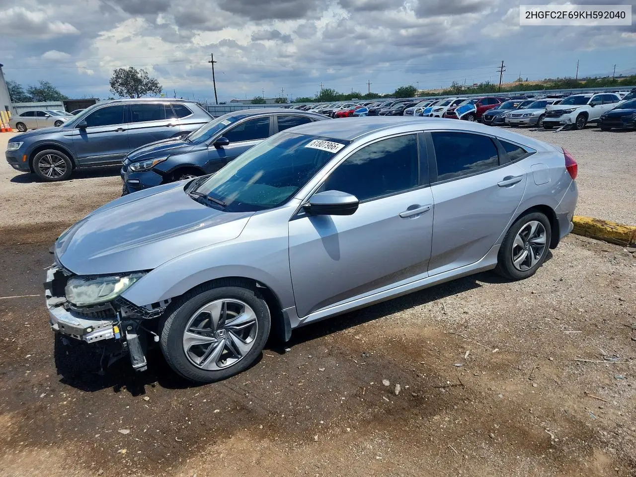2019 Honda Civic Lx VIN: 2HGFC2F69KH592040 Lot: 61807966