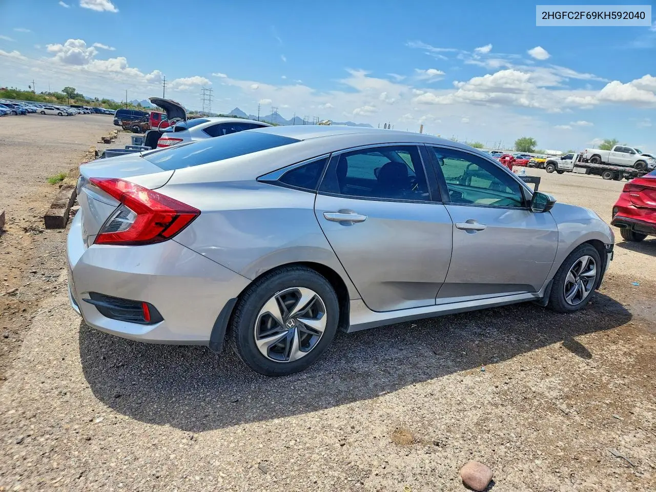 2019 Honda Civic Lx VIN: 2HGFC2F69KH592040 Lot: 61807966