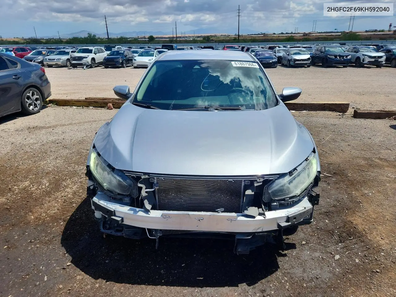 2019 Honda Civic Lx VIN: 2HGFC2F69KH592040 Lot: 61807966