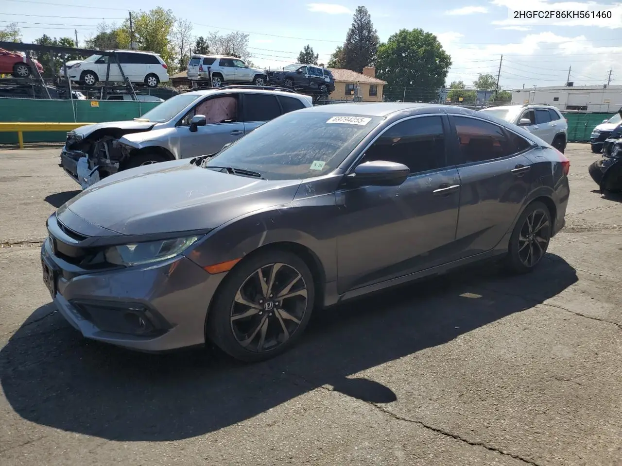 2HGFC2F86KH561460 2019 Honda Civic Sport