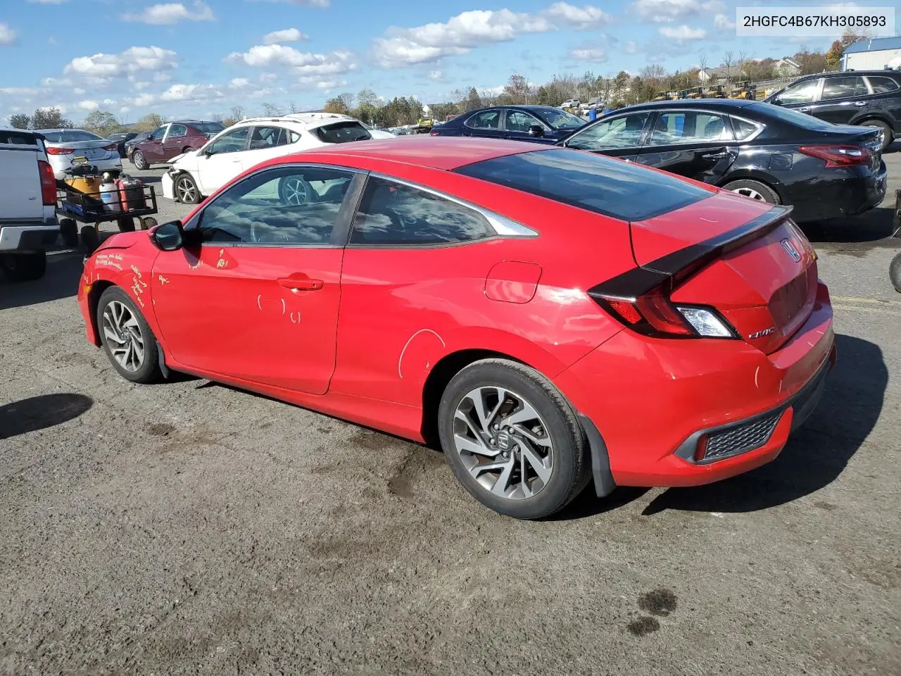 2HGFC4B67KH305893 2019 Hond Civic Lx