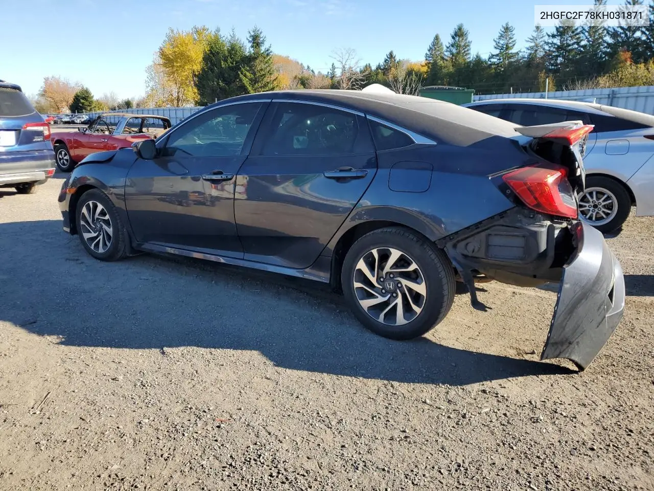 2HGFC2F78KH031871 2019 Honda Civic Ex