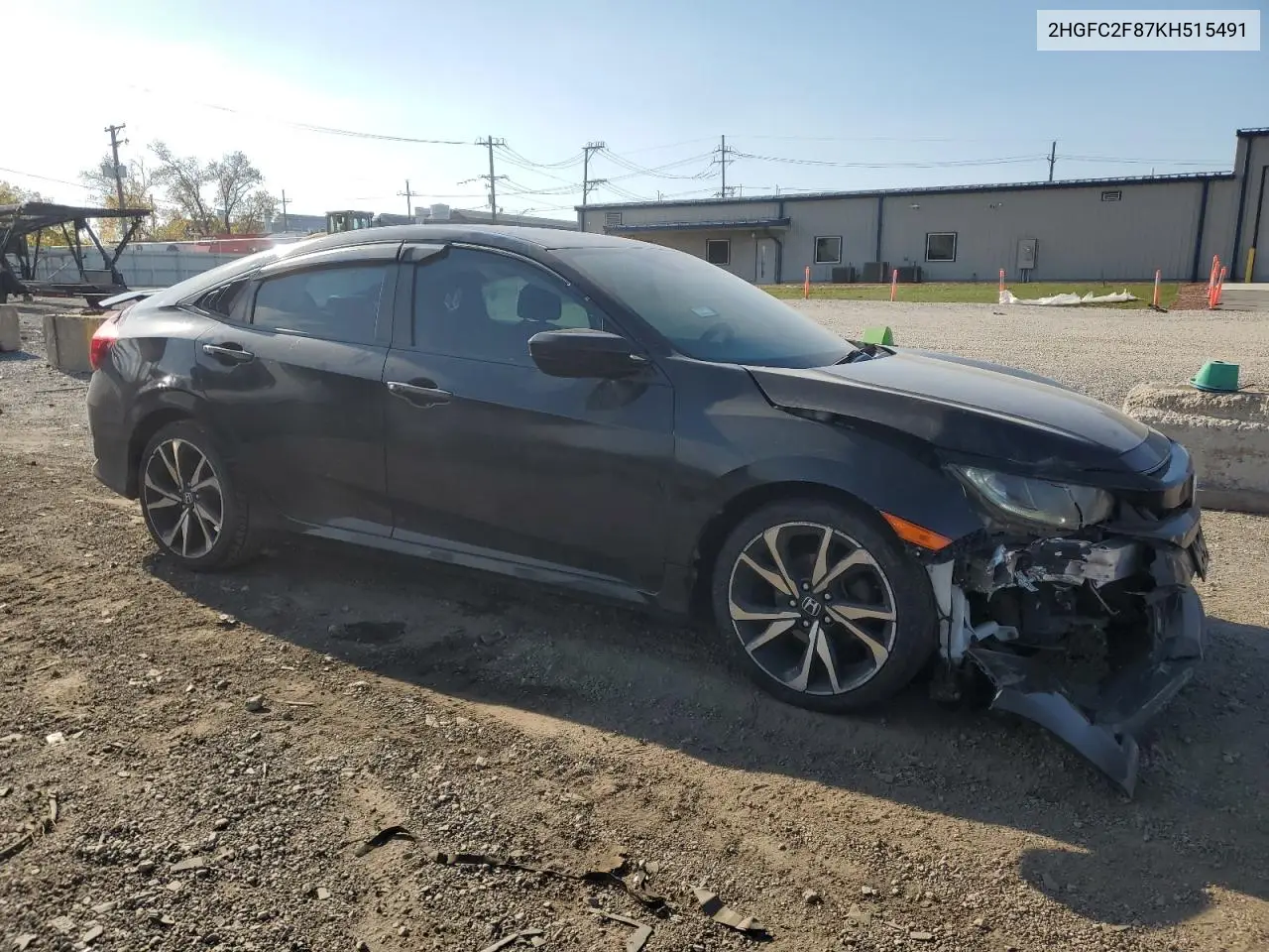 2HGFC2F87KH515491 2019 Honda Civic Sport