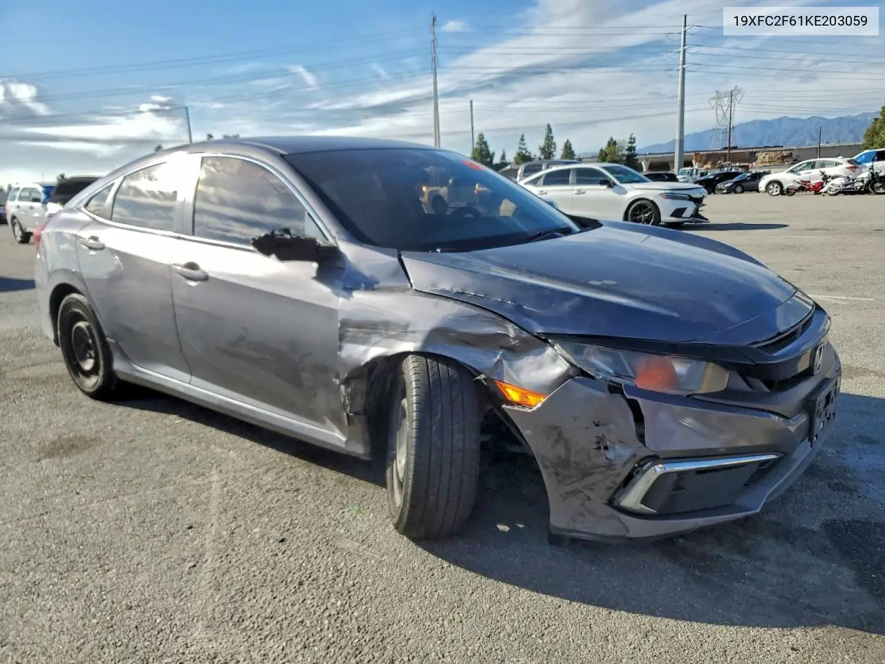 19XFC2F61KE203059 2019 Honda Civic Lx