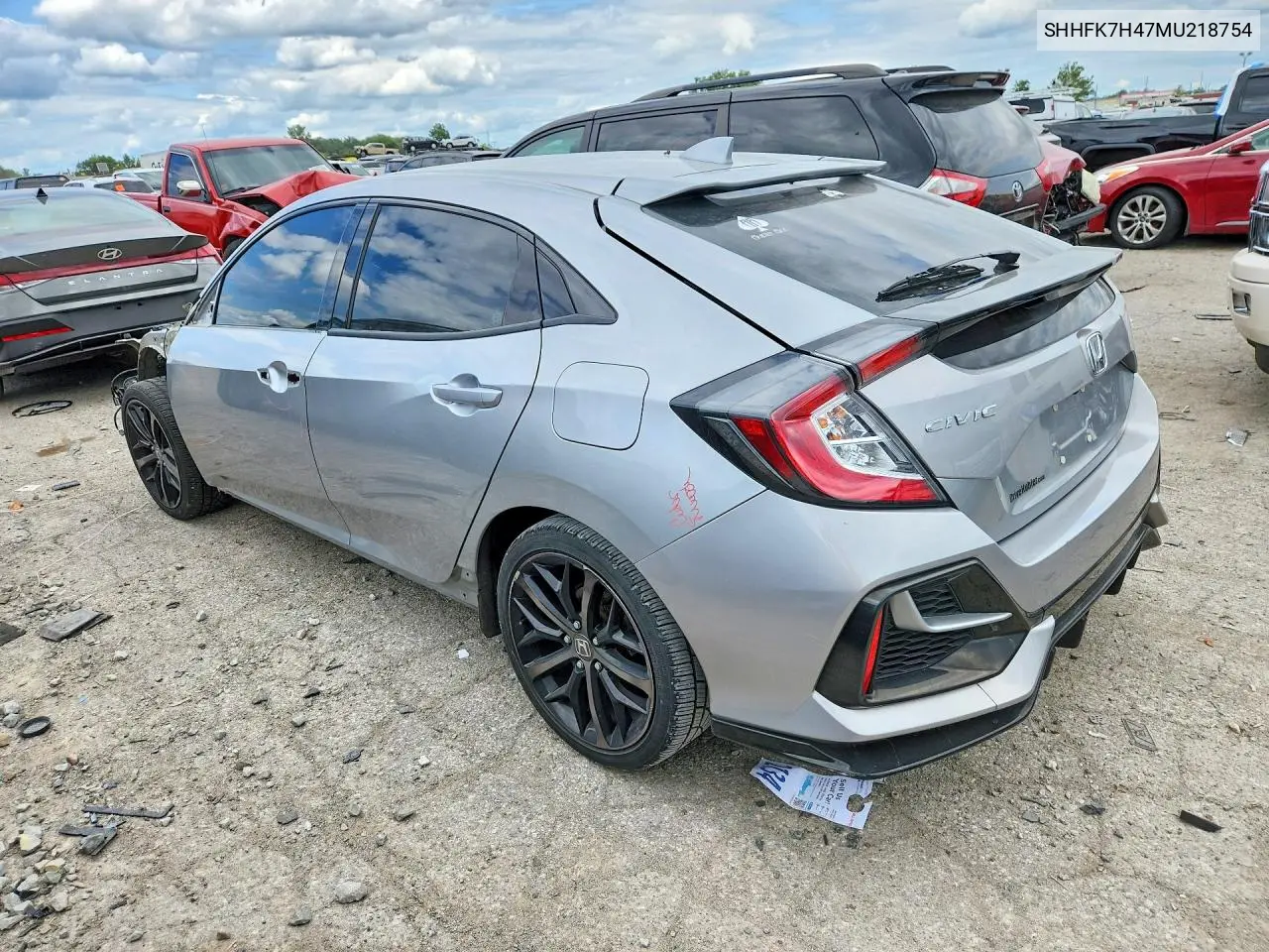 2021 Honda Civic Sport VIN: SHHFK7H47MU218754 Lot: 62159706