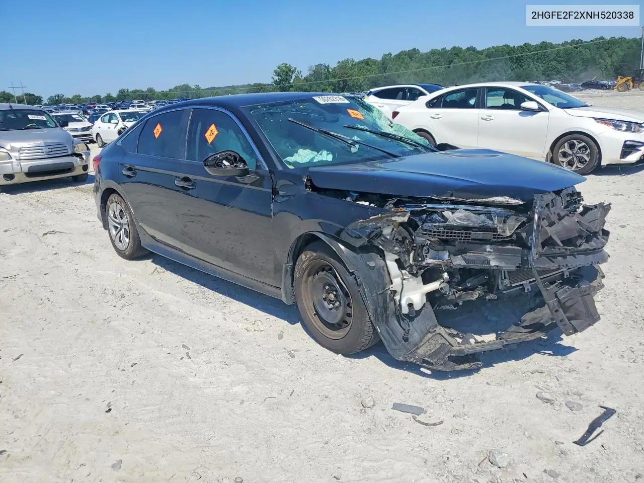 2022 Honda Civic Lx VIN: 2HGFE2F2XNH520338 Lot: 56282316